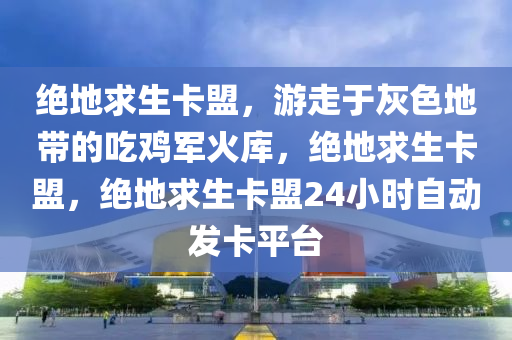 绝地求生卡盟，游走于灰色地带的吃鸡军火库，绝地求生卡盟，绝地求生卡盟24小时自动发卡平台