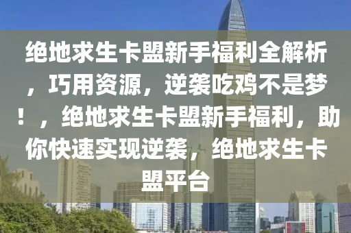 绝地求生卡盟新手福利全解析，巧用资源，逆袭吃鸡不是梦！，绝地求生卡盟新手福利，助你快速实现逆袭，绝地求生卡盟平台