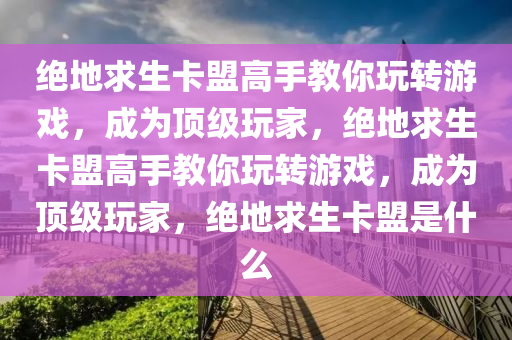 绝地求生卡盟高手教你玩转游戏，成为顶级玩家，绝地求生卡盟高手教你玩转游戏，成为顶级玩家，绝地求生卡盟是什么