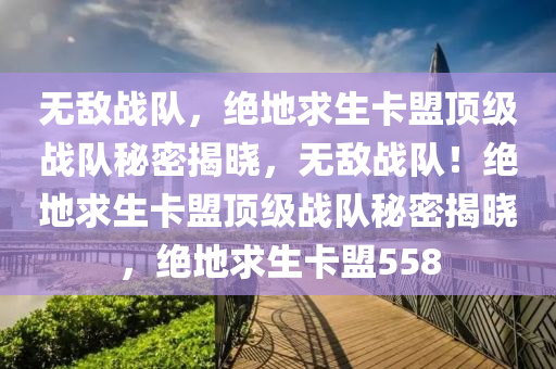 无敌战队，绝地求生卡盟顶级战队秘密揭晓，无敌战队！绝地求生卡盟顶级战队秘密揭晓，绝地求生卡盟558
