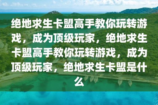 绝地求生卡盟高手教你玩转游戏，成为顶级玩家，绝地求生卡盟高手教你玩转游戏，成为顶级玩家，绝地求生卡盟是什么
