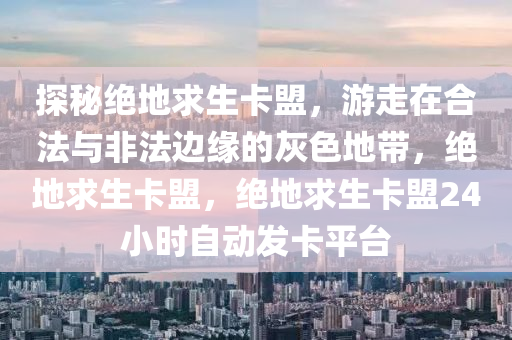 探秘绝地求生卡盟，游走在合法与非法边缘的灰色地带，绝地求生卡盟，绝地求生卡盟24小时自动发卡平台
