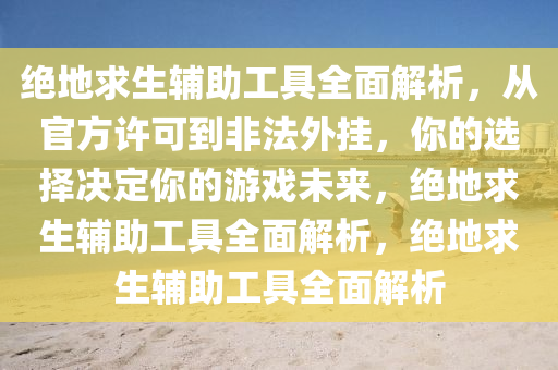 绝地求生辅助工具全面解析，从官方许可到非法外挂，你的选择决定你的游戏未来，绝地求生辅助工具全面解析，绝地求生辅助工具全面解析