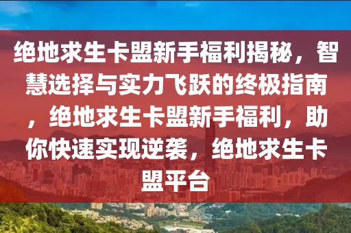 绝地求生卡盟新手福利揭秘，智慧选择与实力飞跃的终极指南，绝地求生卡盟新手福利，助你快速实现逆袭，绝地求生卡盟平台
