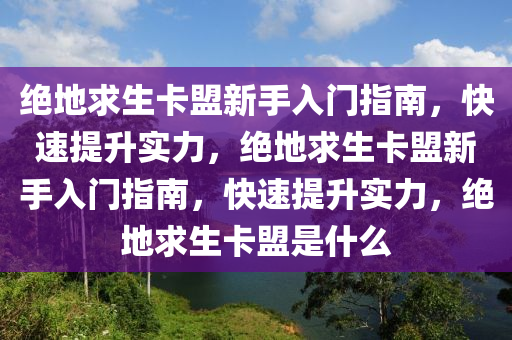 绝地求生卡盟新手入门指南，快速提升实力，绝地求生卡盟新手入门指南，快速提升实力，绝地求生卡盟是什么