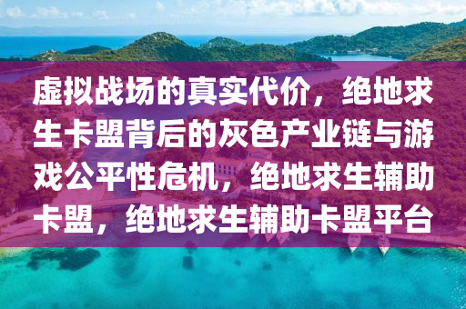 虚拟战场的真实代价，绝地求生卡盟背后的灰色产业链与游戏公平性危机，绝地求生辅助卡盟，绝地求生辅助卡盟平台