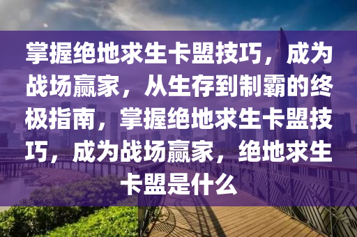 掌握绝地求生卡盟技巧，成为战场赢家，从生存到制霸的终极指南，掌握绝地求生卡盟技巧，成为战场赢家，绝地求生卡盟是什么