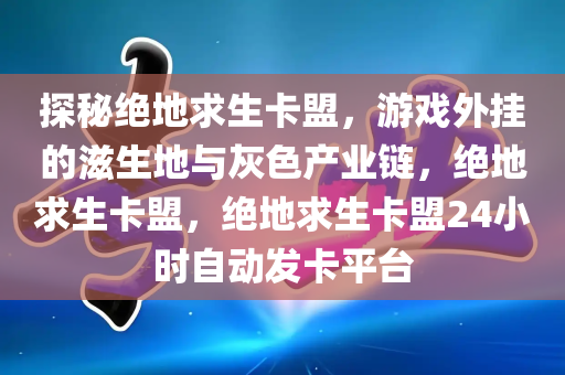 探秘绝地求生卡盟，游戏外挂的滋生地与灰色产业链，绝地求生卡盟，绝地求生卡盟24小时自动发卡平台