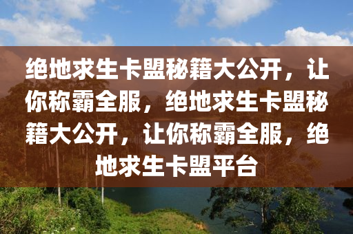 绝地求生卡盟秘籍大公开，让你称霸全服，绝地求生卡盟秘籍大公开，让你称霸全服，绝地求生卡盟平台