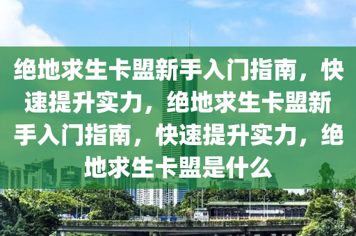 绝地求生卡盟新手入门指南，快速提升实力，绝地求生卡盟新手入门指南，快速提升实力，绝地求生卡盟是什么