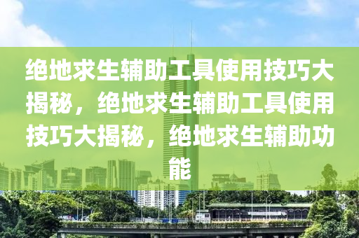 绝地求生辅助工具使用技巧大揭秘，绝地求生辅助工具使用技巧大揭秘，绝地求生辅助功能