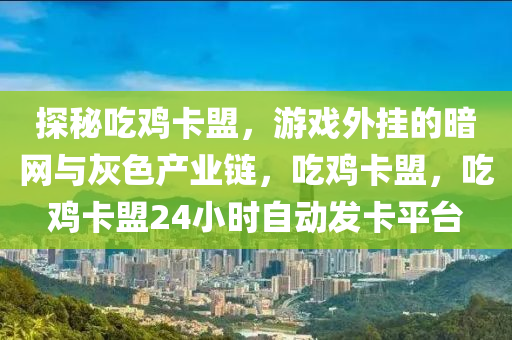 探秘吃鸡卡盟，游戏外挂的暗网与灰色产业链，吃鸡卡盟，吃鸡卡盟24小时自动发卡平台