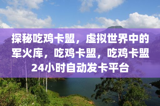 探秘吃鸡卡盟，虚拟世界中的军火库，吃鸡卡盟，吃鸡卡盟24小时自动发卡平台