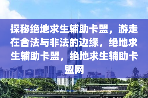 探秘绝地求生辅助卡盟，游走在合法与非法的边缘，绝地求生辅助卡盟，绝地求生辅助卡盟网