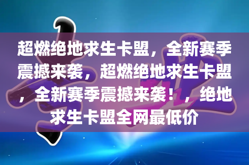 超燃绝地求生卡盟，全新赛季震撼来袭，超燃绝地求生卡盟，全新赛季震撼来袭！，绝地求生卡盟全网最低价