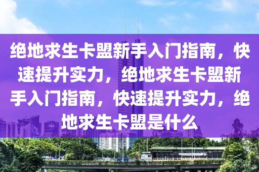 绝地求生卡盟新手入门指南，快速提升实力，绝地求生卡盟新手入门指南，快速提升实力，绝地求生卡盟是什么