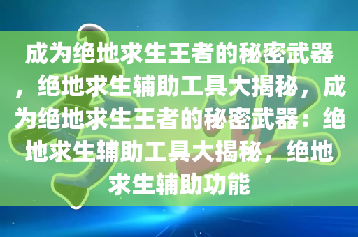 成为绝地求生王者的秘密武器，绝地求生辅助工具大揭秘，成为绝地求生王者的秘密武器：绝地求生辅助工具大揭秘，绝地求生辅助功能