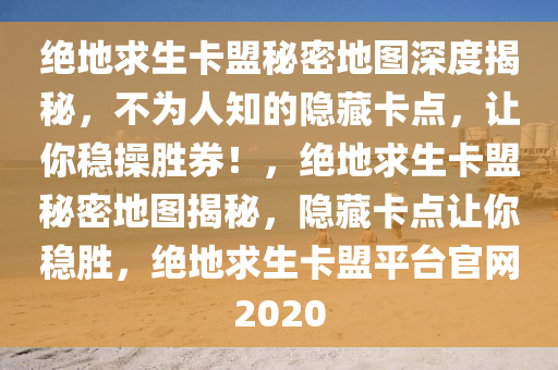 绝地求生卡盟秘密地图深度揭秘，不为人知的隐藏卡点，让你稳操胜券！，绝地求生卡盟秘密地图揭秘，隐藏卡点让你稳胜，绝地求生卡盟平台官网2020