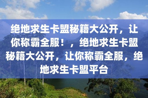绝地求生卡盟秘籍大公开，让你称霸全服！，绝地求生卡盟秘籍大公开，让你称霸全服，绝地求生卡盟平台