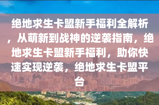 绝地求生卡盟新手福利全解析，从萌新到战神的逆袭指南，绝地求生卡盟新手福利，助你快速实现逆袭，绝地求生卡盟平台