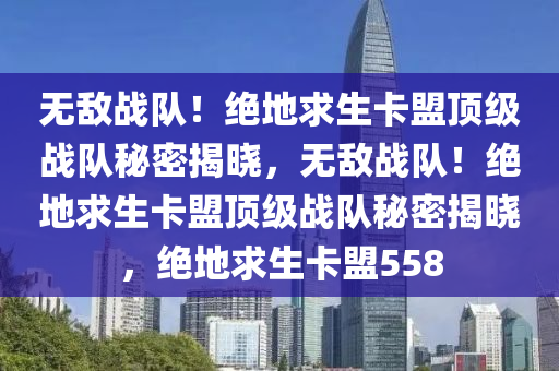 无敌战队！绝地求生卡盟顶级战队秘密揭晓，无敌战队！绝地求生卡盟顶级战队秘密揭晓，绝地求生卡盟558