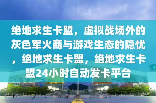绝地求生卡盟，虚拟战场外的灰色军火商与游戏生态的隐忧，绝地求生卡盟，绝地求生卡盟24小时自动发卡平台