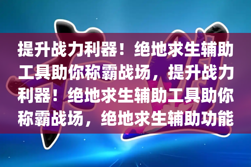 提升战力利器！绝地求生辅助工具助你称霸战场，提升战力利器！绝地求生辅助工具助你称霸战场，绝地求生辅助功能