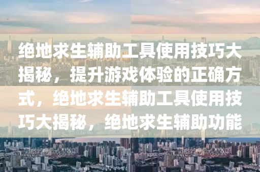 绝地求生辅助工具使用技巧大揭秘，提升游戏体验的正确方式，绝地求生辅助工具使用技巧大揭秘，绝地求生辅助功能