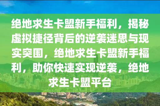绝地求生卡盟新手福利，揭秘虚拟捷径背后的逆袭迷思与现实突围，绝地求生卡盟新手福利，助你快速实现逆袭，绝地求生卡盟平台