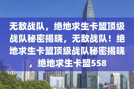 无敌战队，绝地求生卡盟顶级战队秘密揭晓，无敌战队！绝地求生卡盟顶级战队秘密揭晓，绝地求生卡盟558