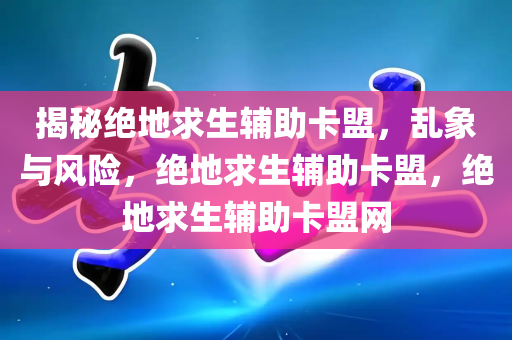 揭秘绝地求生辅助卡盟，乱象与风险，绝地求生辅助卡盟，绝地求生辅助卡盟网