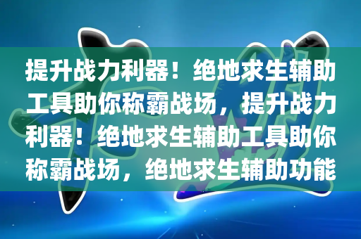 提升战力利器！绝地求生辅助工具助你称霸战场，提升战力利器！绝地求生辅助工具助你称霸战场，绝地求生辅助功能