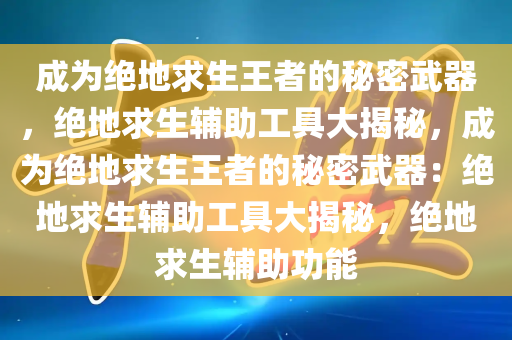 成为绝地求生王者的秘密武器，绝地求生辅助工具大揭秘，成为绝地求生王者的秘密武器：绝地求生辅助工具大揭秘，绝地求生辅助功能