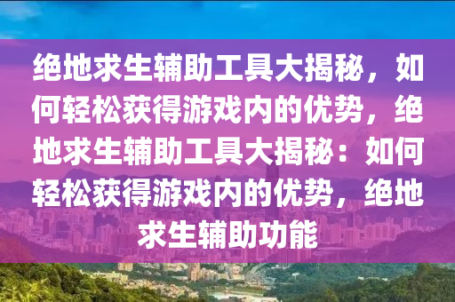 绝地求生辅助工具大揭秘，如何轻松获得游戏内的优势，绝地求生辅助工具大揭秘：如何轻松获得游戏内的优势，绝地求生辅助功能