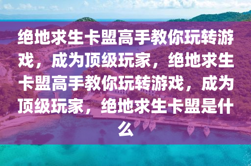 绝地求生卡盟高手教你玩转游戏，成为顶级玩家，绝地求生卡盟高手教你玩转游戏，成为顶级玩家，绝地求生卡盟是什么