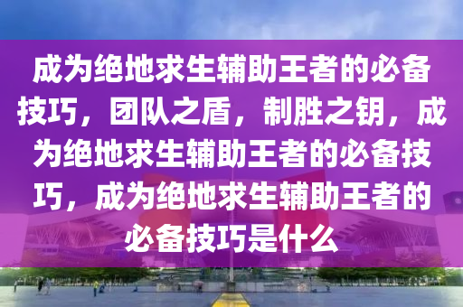 成为绝地求生辅助王者的必备技巧，团队之盾，制胜之钥，成为绝地求生辅助王者的必备技巧，成为绝地求生辅助王者的必备技巧是什么
