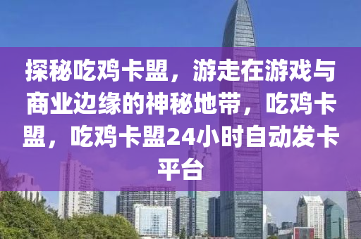 探秘吃鸡卡盟，游走在游戏与商业边缘的神秘地带，吃鸡卡盟，吃鸡卡盟24小时自动发卡平台