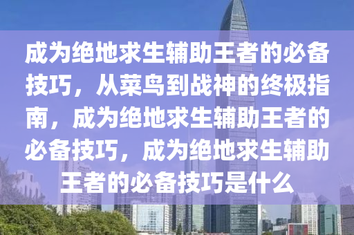 成为绝地求生辅助王者的必备技巧，从菜鸟到战神的终极指南，成为绝地求生辅助王者的必备技巧，成为绝地求生辅助王者的必备技巧是什么