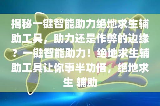 揭秘一键智能助力绝地求生辅助工具，助力还是作弊的边缘？一键智能助力！绝地求生辅助工具让你事半功倍，绝地求生 辅助