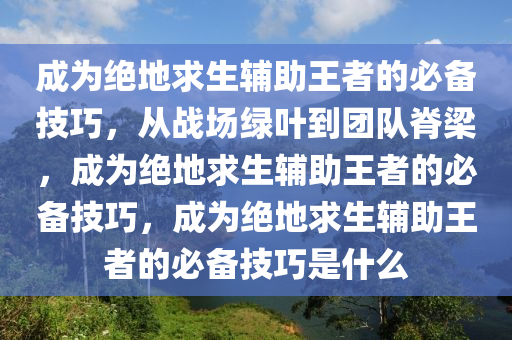 成为绝地求生辅助王者的必备技巧，从战场绿叶到团队脊梁，成为绝地求生辅助王者的必备技巧，成为绝地求生辅助王者的必备技巧是什么