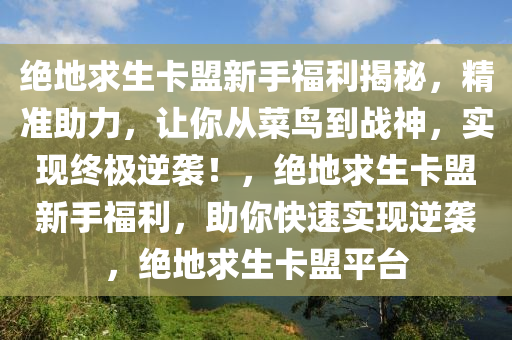 绝地求生卡盟新手福利揭秘，精准助力，让你从菜鸟到战神，实现终极逆袭！，绝地求生卡盟新手福利，助你快速实现逆袭，绝地求生卡盟平台