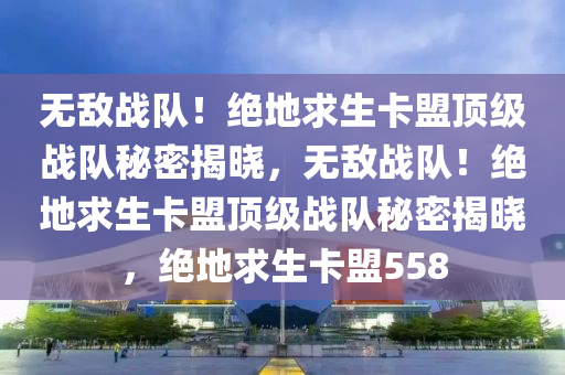 无敌战队！绝地求生卡盟顶级战队秘密揭晓，无敌战队！绝地求生卡盟顶级战队秘密揭晓，绝地求生卡盟558