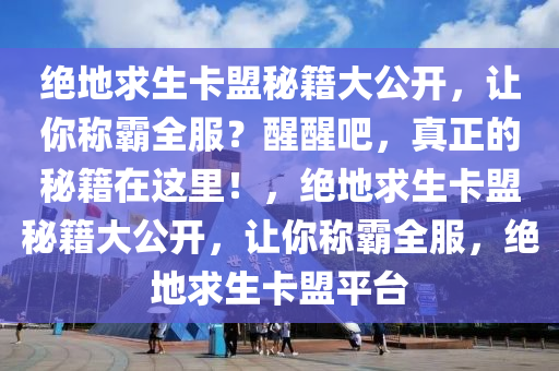 绝地求生卡盟秘籍大公开，让你称霸全服？醒醒吧，真正的秘籍在这里！，绝地求生卡盟秘籍大公开，让你称霸全服，绝地求生卡盟平台
