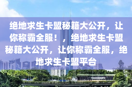 绝地求生卡盟秘籍大公开，让你称霸全服！，绝地求生卡盟秘籍大公开，让你称霸全服，绝地求生卡盟平台