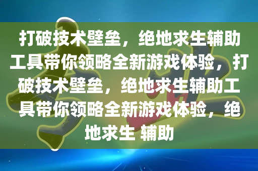 打破技术壁垒，绝地求生辅助工具带你领略全新游戏体验，打破技术壁垒，绝地求生辅助工具带你领略全新游戏体验，绝地求生 辅助