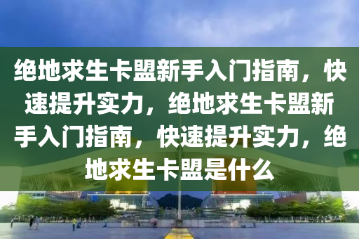 绝地求生卡盟新手入门指南，快速提升实力，绝地求生卡盟新手入门指南，快速提升实力，绝地求生卡盟是什么