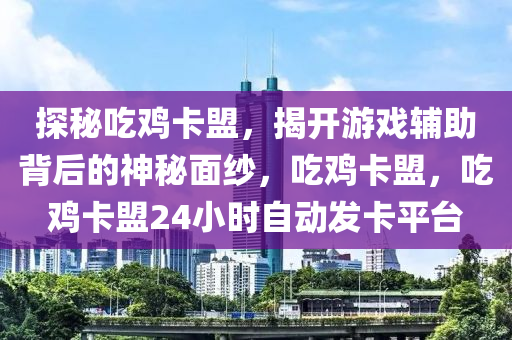 探秘吃鸡卡盟，揭开游戏辅助背后的神秘面纱，吃鸡卡盟，吃鸡卡盟24小时自动发卡平台