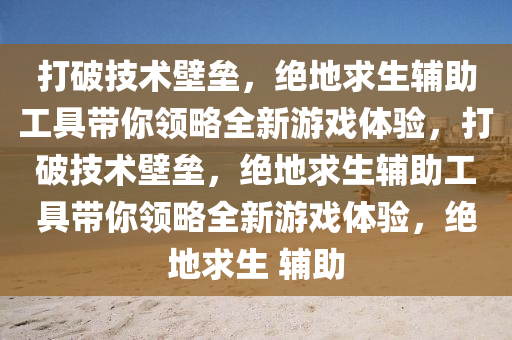 打破技术壁垒，绝地求生辅助工具带你领略全新游戏体验，打破技术壁垒，绝地求生辅助工具带你领略全新游戏体验，绝地求生 辅助