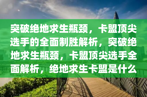 突破绝地求生瓶颈，卡盟顶尖选手的全面制胜解析，突破绝地求生瓶颈，卡盟顶尖选手全面解析，绝地求生卡盟是什么