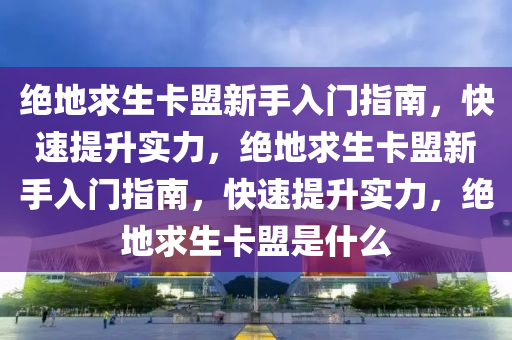 绝地求生卡盟新手入门指南，快速提升实力，绝地求生卡盟新手入门指南，快速提升实力，绝地求生卡盟是什么